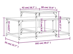 Mesa de centro madera de ingeniería negro 102x60x45 cm