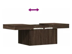 Mesa de centro madera de ingeniería marrón roble 80x55x40 cm