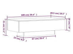 Mesa de centro madera de ingeniería blanco 100x49,5x31 cm