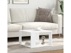 Mesa de centro madera de ingeniería blanca 51,5x51,5x30 cm