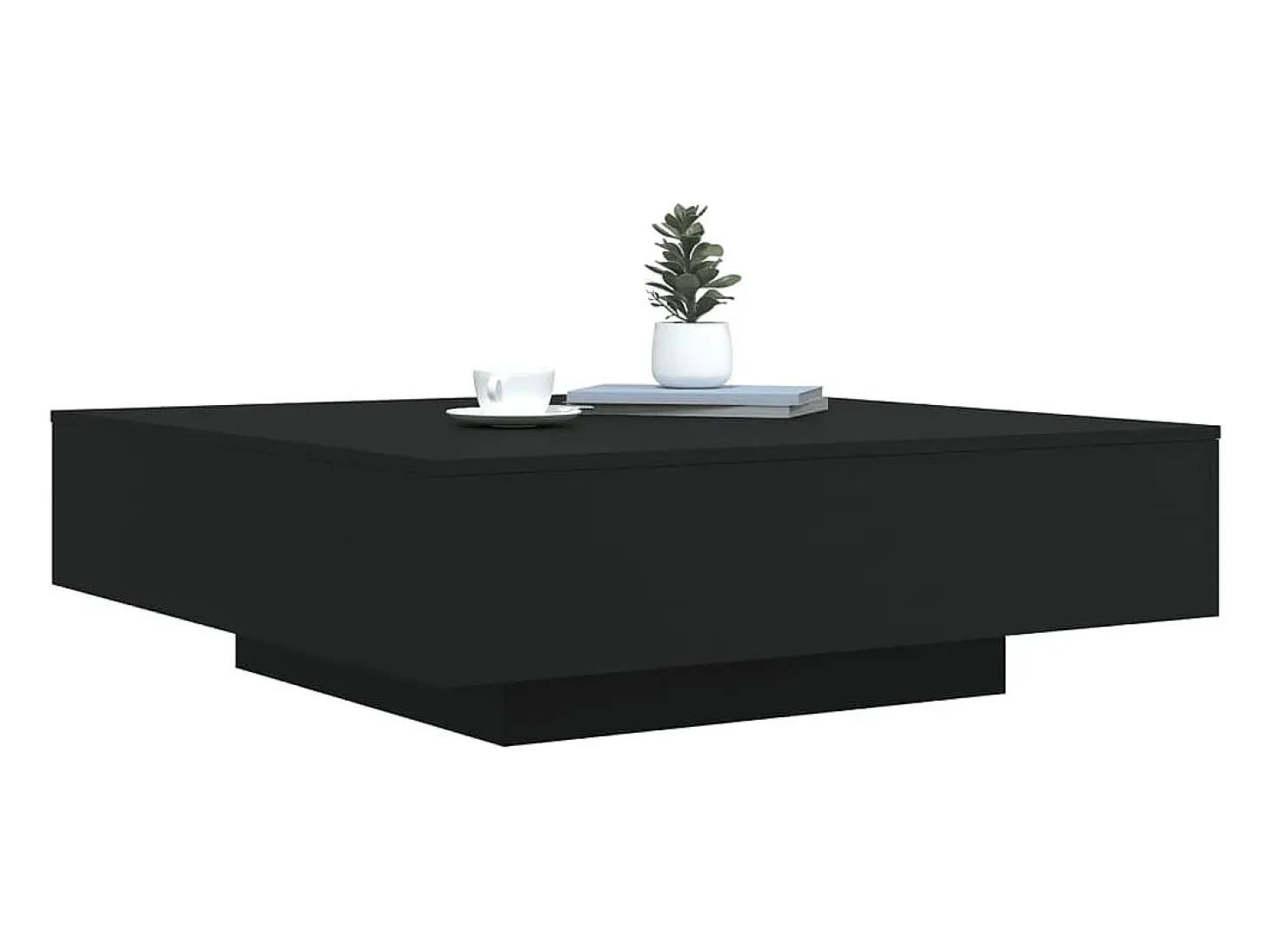 Mesa de centro madera de ingeniería negro 100x100x31 cm