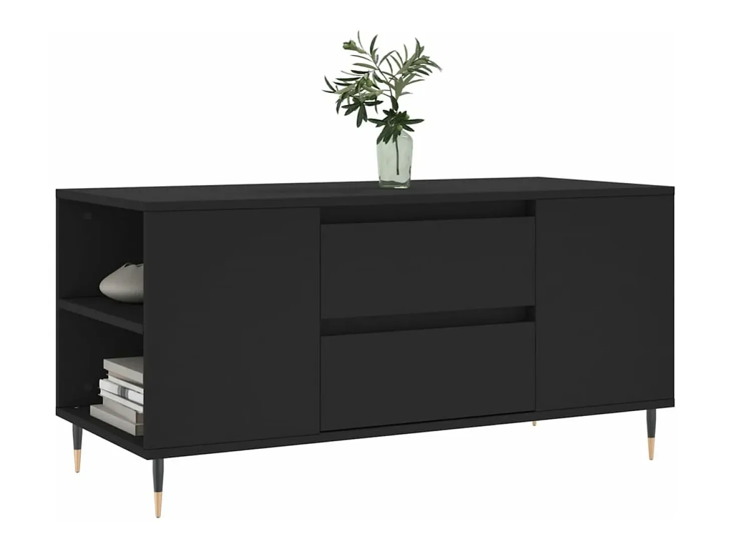 Mesa de centro madera de ingeniería negro 102x44,5x50 cm