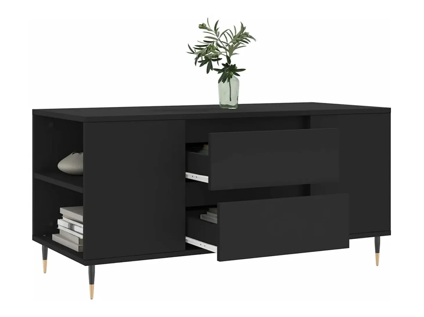 Mesa de centro madera de ingeniería negro 102x44,5x50 cm
