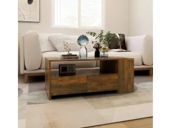 Mesa de centro madera de ingeniería roble ahumado 102x55x42 cm