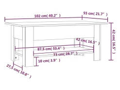 Mesa de centro madera de ingeniería roble Sonoma 102x55x42 cm