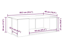 Mesa de centro madera de ingeniería roble Sonoma 89,5x48x30 cm