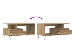 Mesa de centro madera de ingeniería roble artisan 90x49x45 cm