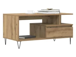 Mesa de centro madera de ingeniería roble artisan 90x49x45 cm