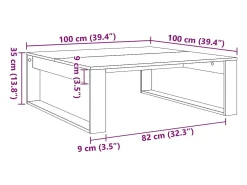 Mesa de centro madera de ingeniería envejecida 100x100x35 cm