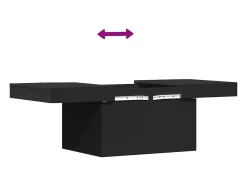 Mesa de centro madera de ingeniería negro 100x55x40 cm