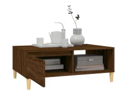 Mesa de centro madera de ingeniería roble marrón 90x60x35 cm