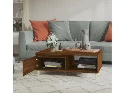 Mesa de centro madera de ingeniería roble marrón 90x60x35 cm