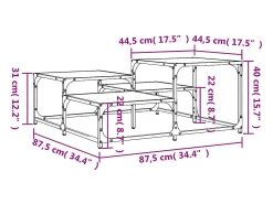 Mesa de centro madera de ingeniería negra 87,5x87,5x40 cm