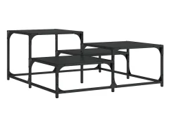 Mesa de centro madera de ingeniería negra 87,5x87,5x40 cm