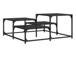 Mesa de centro madera de ingeniería negra 87,5x87,5x40 cm