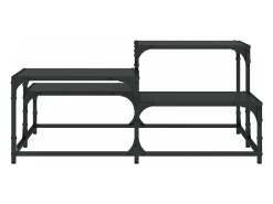 Mesa de centro madera de ingeniería negra 87,5x87,5x40 cm