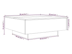 Mesa de centro madera de ingeniería gris hormigón 80x80x31 cm