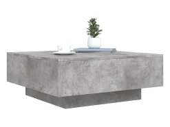 Mesa de centro madera de ingeniería gris hormigón 80x80x31 cm