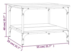 Mesa de centro madera de ingeniería negro 55x55x40 cm