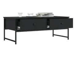 Mesa de centro madera de ingeniería negro 101x49x39,5 cm