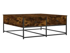 Mesa de centro madera de ingeniería roble ahumado 100x99x40 cm