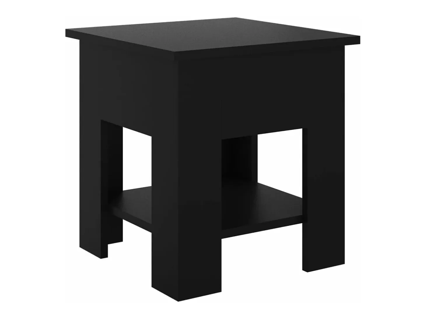 Mesa de centro madera de ingeniería negra 40x40x42 cm