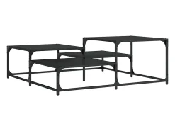 Mesa de centro madera de ingeniería negro 107x107x40 cm