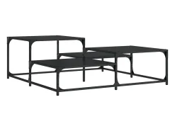 Mesa de centro madera de ingeniería negro 107x107x40 cm