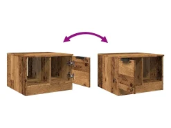 Mesa de centro madera de ingeniería envejecida 50x50x36 cm