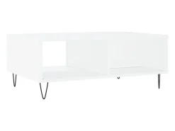 Mesa de centro madera de ingeniería blanco 90x60x35 cm