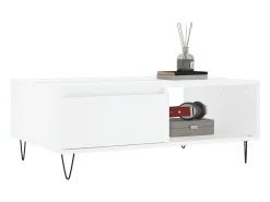 Mesa de centro madera de ingeniería blanco 90x60x35 cm