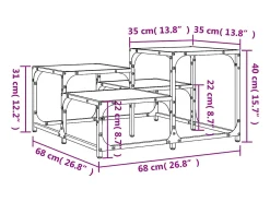 Mesa de centro madera de ingeniería roble Sonoma 68x68x40 cm