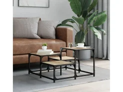 Mesa de centro madera de ingeniería roble Sonoma 68x68x40 cm