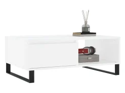 Mesa de centro madera de ingeniería blanco 90x60x35 cm