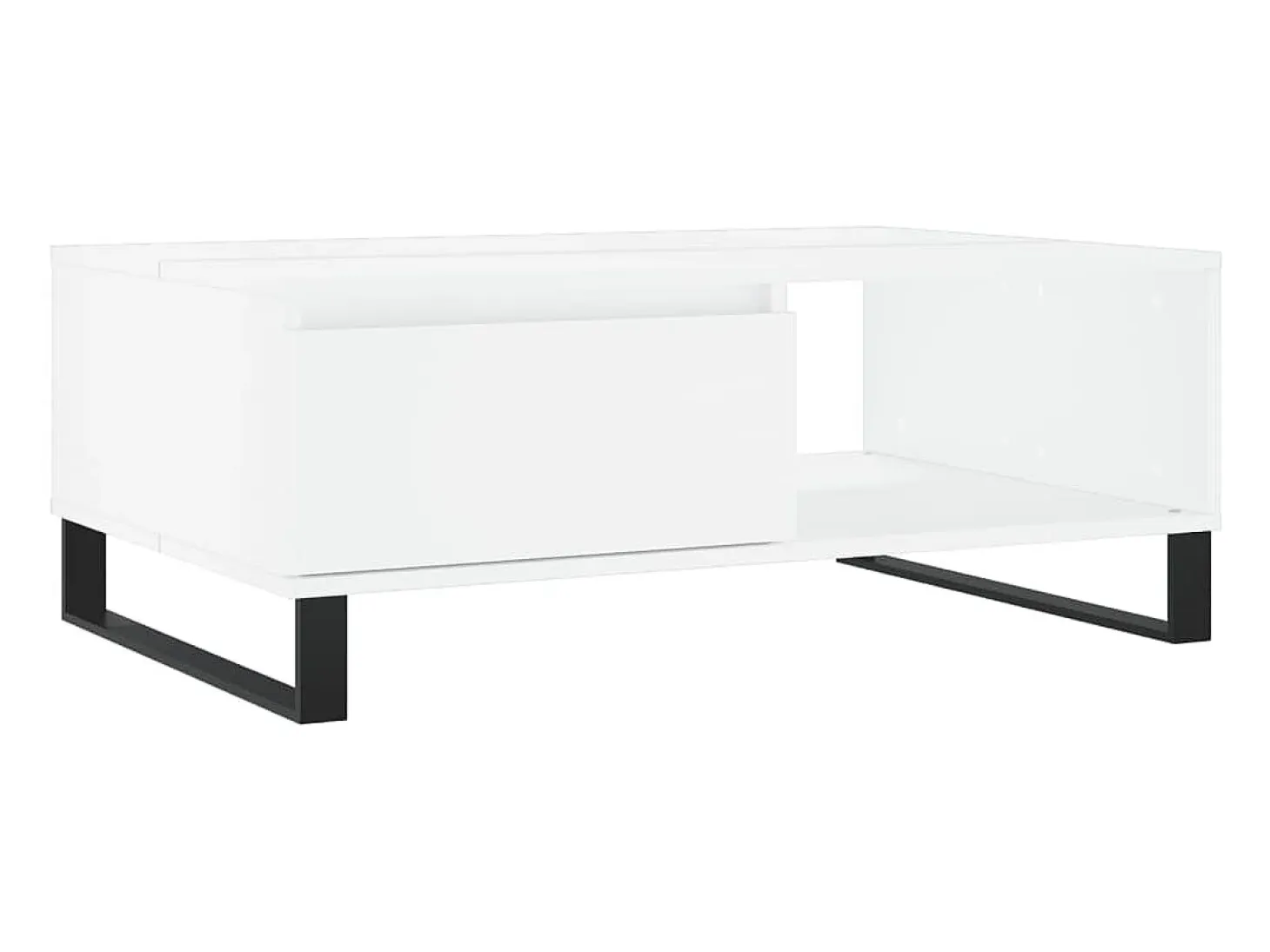 Mesa de centro madera de ingeniería blanco 90x60x35 cm