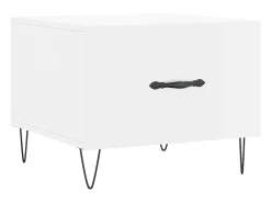 Mesa de centro madera de ingeniería brillo blanco 50x50x40 cm
