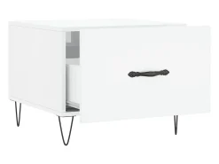 Mesa de centro madera de ingeniería brillo blanco 50x50x40 cm
