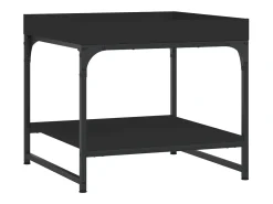 Mesa de centro madera de ingeniería negro 49,5x49,5x45 cm
