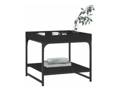 Mesa de centro madera de ingeniería negro 49,5x49,5x45 cm