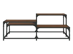 Mesa de centro madera de ingeniería roble marrón 107x107x40 cm