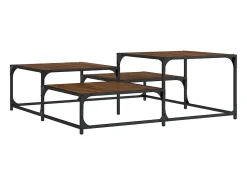 Mesa de centro madera de ingeniería roble marrón 107x107x40 cm