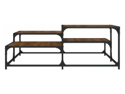 Mesa de centro madera de ingeniería roble marrón 107x107x40 cm