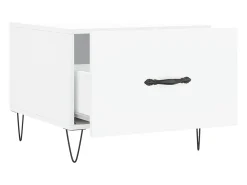 Mesa de centro madera de ingeniería blanca 50x50x40 cm