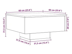 Mesa de centro madera de ingeniería roble artisan 60x60x31,5 cm