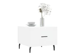 Mesa de centro madera de ingeniería blanca 50x50x40 cm