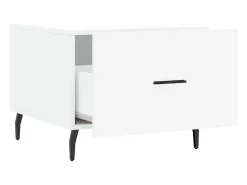 Mesa de centro madera de ingeniería blanca 50x50x40 cm