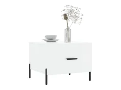 Mesa de centro madera de ingeniería brillo blanco 50x50x40 cm