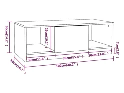 Mesa de centro madera de ingeniería roble Sonoma 102x50x36 cm