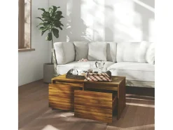 Mesa de centro madera de ingeniería marrón roble 90x50x41,5 cm