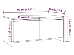 Mesa de centro madera de ingeniería marrón roble 90x50x41,5 cm
